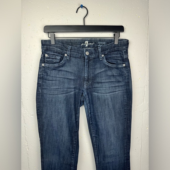 EUC 7 for all mankind Women’s dark wash Kimmie Straight leg denim jeans 30x34 - Picture 5 of 8